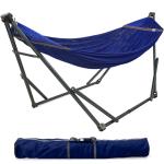 Tranquillo Camping Hammock and Stand, Collapsible Camping Hammock and Stand, 600 lbs Capacity Foldable Hammock for 2 Persons, Premium Noiseless No Screws Heavy Duty Multifunctional Stand, Blue