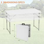 Elevon Folding Table, 4 Feet Heavy Duty Fold-in-Half Utility Table Indoor Outdoor for Camping, Picnic, Party