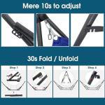 Tranquillo Camping Hammock and Stand, Collapsible Camping Hammock and Stand, 600 lbs Capacity Foldable Hammock for 2 Persons, Premium Noiseless No Screws Heavy Duty Multifunctional Stand, Blue