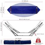 Tranquillo Camping Hammock and Stand, Collapsible Camping Hammock and Stand, 600 lbs Capacity Foldable Hammock for 2 Persons, Premium Noiseless No Screws Heavy Duty Multifunctional Stand, Blue