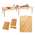 Zupemo 80"x30" Boho Wooden Picnic Table, Portable Outdoor Low Picnic Table with Adjustable Legs 13" & 16" for Floor Seating, Beach, Camping, BBQ, Backyard, 80x30in Seating for 12 People