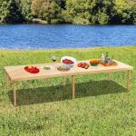 Zupemo 80"x30" Boho Wooden Picnic Table, Portable Outdoor Low Picnic Table with Adjustable Legs 13" & 16" for Floor Seating, Beach, Camping, BBQ, Backyard, 80x30in Seating for 12 People