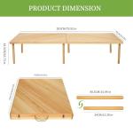 Zupemo 80"x30" Boho Wooden Picnic Table, Portable Outdoor Low Picnic Table with Adjustable Legs 13" & 16" for Floor Seating, Beach, Camping, BBQ, Backyard, 80x30in Seating for 12 People