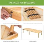 Zupemo 80"x30" Boho Wooden Picnic Table, Portable Outdoor Low Picnic Table with Adjustable Legs 13" & 16" for Floor Seating, Beach, Camping, BBQ, Backyard, 80x30in Seating for 12 People