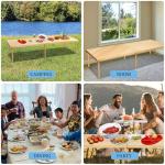 Zupemo 80"x30" Boho Wooden Picnic Table, Portable Outdoor Low Picnic Table with Adjustable Legs 13" & 16" for Floor Seating, Beach, Camping, BBQ, Backyard, 80x30in Seating for 12 People