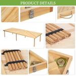 Zupemo 80"x30" Boho Wooden Picnic Table, Portable Outdoor Low Picnic Table with Adjustable Legs 13" & 16" for Floor Seating, Beach, Camping, BBQ, Backyard, 80x30in Seating for 12 People