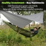 CROSSHIP Camping Hammock Mosquito Net with Rain Fly - Rain Fly Tarp & Hammock Bug Net, Portable Parachute Nylon Hammock for Outdoor, Hiking, Backpacking, Backyard, Beach, Travel (Hold Up to 500lbs)