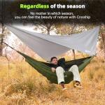CROSSHIP Camping Hammock Mosquito Net with Rain Fly - Rain Fly Tarp & Hammock Bug Net, Portable Parachute Nylon Hammock for Outdoor, Hiking, Backpacking, Backyard, Beach, Travel (Hold Up to 500lbs)