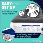 EnerPlex Camping Air Mattress with Built in Pump - Twin Blow Up Mattress for Travel & Guests - Portable Bed for Adults and Kids - Grey