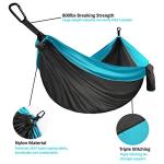 Gold Armour Camping Hammock - Portable Hammock Single Hammock Camping Accessories Gear for Outdoor Indoor Adult Kids, USA Based Brand (Gray & Blue)