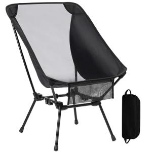 Aluminum Camping Chair with Storage Bag, 400lb Capacity, Roomier & Compact Folding Chairs for Adults, Lightweight & Portable for Backpacking, Camping, Fishing, Hiking
