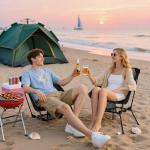 Aluminum Camping Chair with Storage Bag, 400lb Capacity, Roomier & Compact Folding Chairs for Adults, Lightweight & Portable for Backpacking, Camping, Fishing, Hiking