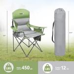 XMT Extra Wide Armrests Portable Folding Chair with Cup Holder Cooler Bag Heavy Duty 600D Oxford Fabric Supports 450lbs Compact Foldable Camping Chair for Outdoor Beach Picnic Sports