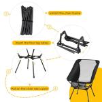 Aluminum Camping Chair with Storage Bag, 400lb Capacity, Roomier & Compact Folding Chairs for Adults, Lightweight & Portable for Backpacking, Camping, Fishing, Hiking