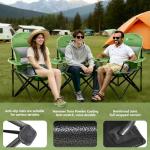 XMT Extra Wide Armrests Portable Folding Chair with Cup Holder Cooler Bag Heavy Duty 600D Oxford Fabric Supports 450lbs Compact Foldable Camping Chair for Outdoor Beach Picnic Sports