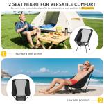 Aluminum Camping Chair with Storage Bag, 400lb Capacity, Roomier & Compact Folding Chairs for Adults, Lightweight & Portable for Backpacking, Camping, Fishing, Hiking