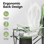 XMT Extra Wide Armrests Portable Folding Chair with Cup Holder Cooler Bag Heavy Duty 600D Oxford Fabric Supports 450lbs Compact Foldable Camping Chair for Outdoor Beach Picnic Sports