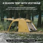 Naturehike Dune 2-3 Person Camping Tent,4-6 Person Canopy Tent,Waterproof 4 Season Tent,Hot Tents with Stove Jack