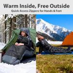 GEERTOP Portable Mummy Sleeping Bag with Graphene Lining for Adults Cold Weather 27°F to 40°F, Lightweight & Water-Resistant, Warm Compact for Camping Backpacking Hiking