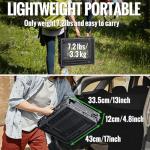 GARLLEN Folding Grill Table, 3 Adjustable Height Portable Picnic Table with Heat-Resistant Mesh Desktop, Lightweight Aluminum Camping Table for Outdoor, BBQ, Camping, 34.2" L x 15.7" W, Black