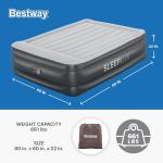 SLEEPLUX Durable Inflatable Air Mattress with Built-in Pump, Pillow and USB Charger, 22" Tall Queen