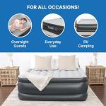 SLEEPLUX Durable Inflatable Air Mattress with Built-in Pump, Pillow and USB Charger, 22" Tall Queen