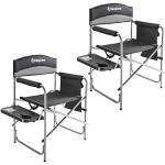 KingCamp 2-Pack Directors Camping Chair with Padded Folding Portable Seats, Black