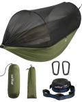 Sunyear Camping Hammock with Net - Double&Single Hammock with House-Like Net- Easy Setup & Pack, Lightweight & Portable, Perfect for Hiking, Backpacking, Outdoor Sleeping