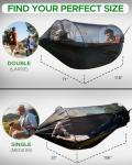 Sunyear Camping Hammock with Net - Double&Single Hammock with House-Like Net- Easy Setup & Pack, Lightweight & Portable, Perfect for Hiking, Backpacking, Outdoor Sleeping