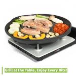 TECHEF - Stovetop Korean BBQ Non-Stick Grill Pan with Agni Portable Gas Stove Burner, Made in Korea (Set w/BBQ Scissors)
