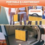 FUNYKICH 3ft Camping Folding Table with 3 Adjustable Height, Portable Picnic Tables, 34.2'' Lx15.7'' W Lightweight Aluminum Outdoor Table with Carry Handle for Camping, Picnic, Backyard, BBQ-Black