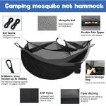 Gold Armour Camping Hammock - Camping Essentials, Double Hammock with Bug Net, Camping Gear Hammock for Outside, Hiking, and Travel (Black & Gray)