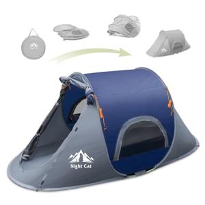 Night Cat Pop-up Camping Tent: 1 Person Tent Waterproof Instant Easy Setup Outdoor Tent