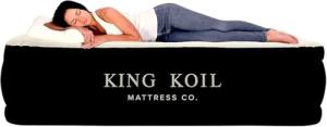 King Koil Premium California King Size Air Mattress with Built-in High-Speed Pump Best for Home, Camping, Guests, Double Airbed Adjustable Blow Up Mattress, Waterproof, 1-Year Warranty