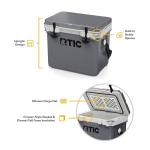 RTIC Ultra-Light 22 Quart Hard Cooler Insulated Portable Ice Chest Box for Drink, Beverage, Beach, Camping, Picnic, Fishing, Boat, Barbecue, 30% Lighter Than Rotomolded Coolers, Dark Grey & Cool Grey