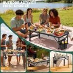 DeeprBetter Folding Camping Table, 3ft Camping Table Aluminum Folding Table with 3 Adjustable Height Max 27.5 Inch Picnic Table Portable Table for Outdoor Backyard BBQ, Beach