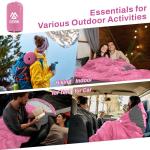 Elevon Sleeping Bag for Adults Teens Kids Cold Warm Weather, Portable Waterproof & Lightweight, Pink