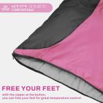 Elevon Sleeping Bag for Adults Teens Kids Cold Warm Weather, Portable Waterproof & Lightweight, Pink