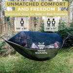 Miztli Camping Hammock -Portable Hammock w/Spacious Net & Tree Straps w/Adjustable Loops, Double and Single Hammock for Outdoor, Indoor, Hiking and Travel