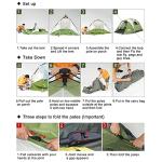 Night Cat Pop Up Tent 2-3 Persons Instant Set Up Tent with Footprint Tarp & Porch, Automatic Double Layer Waterproof Camping Tent with Rainfly