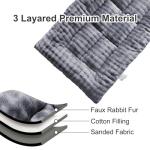 Wamsound Thick Camping Sleeping Pad - Faux Rabbit Fur Ultra Soft & Non-Slip Sleeping Mat with Portable Roll up Camping Cot Pad for Travel Car Tent Guest Bed (75" x 28", Dark Grey)
