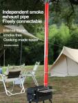 Wood Burning Stove, Portable Tent Stove for Heating, Compact,Outdoor,Courtyard,Camping,Winter,BBQ,Camp Cooking,Touring,Ice Fishing, Hunting,Include Chimney Pipes/Storage Bag(Steel)
