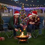 Huskfirm Heated Camping Chair Extra Wide Heated Chair Heavy Duty Heated Camp Chair Supports 450 lbs Heated Lawn Chairs for Adults with Cup Holder, Cooler, Side Pocket (Power Bank not Included)