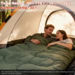 WKFAMOUT 0 Degree Double Sleeping Bag for Adults Queen Size 2 Person Sleeping Bag for Cold Weather with Compression Sack for Car Camping, Hunting and Tent Camp