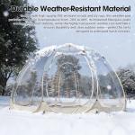 Pop Up Bubble Tent,15 x 15 ft Outdoor Greenhouse Clear Camping Shelters,8-14 Persons Igloo Tent,PVC 540°Degree Fully Transparent,Weatherproof and Cold Protection Portable,for Patio and Backyard