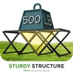 Hsundries 2 in 1 Aluminum Folding Camping Table with Camping Chair,3-Tier Heavy Duty Storage Racks Portable Camping Set, Lightweight Carry Table and Chair for Outdoor Hiking