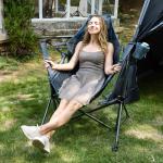 TIMBER RIDGE Hammock Camping Chair, Oversized Swinging Hammock Chair with Adjustable Back and Seat for Outdoor Lawn, Sports, Supports 400lbs, Blue