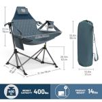 TIMBER RIDGE Hammock Camping Chair, Oversized Swinging Hammock Chair with Adjustable Back and Seat for Outdoor Lawn, Sports, Supports 400lbs, Blue