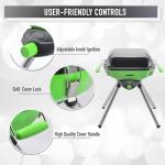 Flame King YSNVT-301 Multi-Function Portable Propane BBQ Grill Camp Stove, 8000 BTU 9.5 x 12 Inch Cooking Surface, Light Green/Black