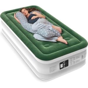 Zearna Air Mattress with Built in Pump - Upgraded Twin Blow Up Mattress, 2 Mins Quick Self Inflatable with Double Air Chamber,18"/550lbs Max, Strong Support, for Camping,Home,Guests,Portable Travel